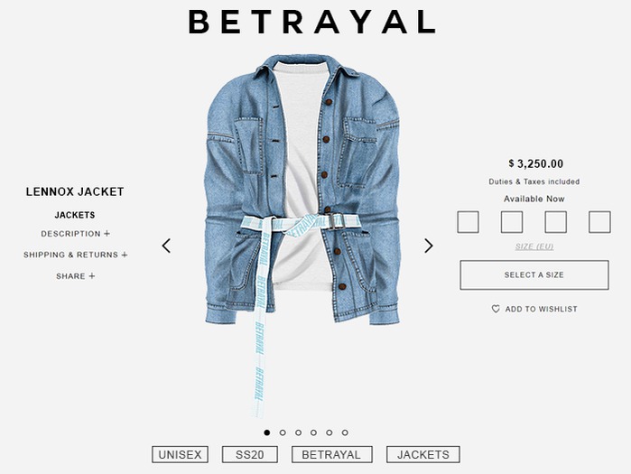 BETRAYAL. Lennox Jacket WASHED