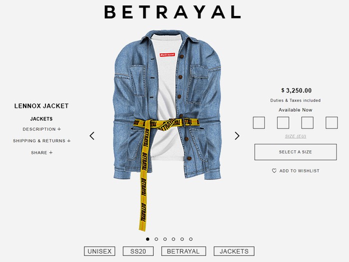 BETRAYAL. Lennox Jacket LIGHT BLUE