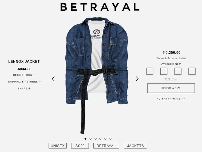 BETRAYAL. Lennox Jacket BLUE