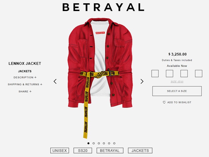 BETRAYAL. Lennox Jacket RED