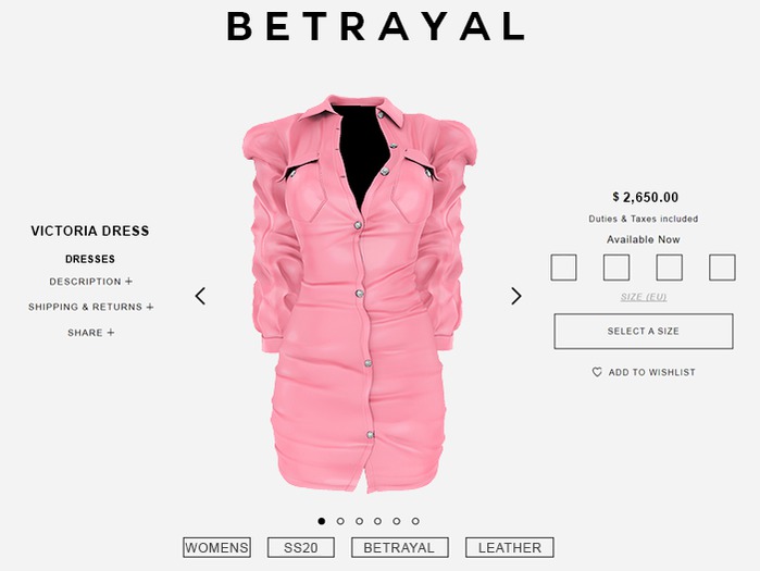 BETRAYAL. Victoria Dress PINK