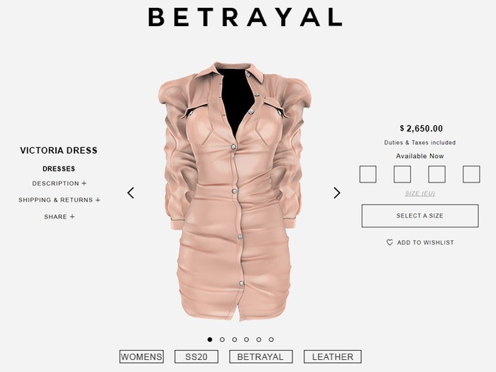 BETRAYAL. Victoria Dress NUDE