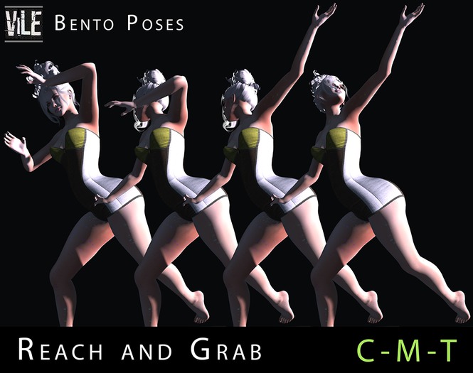 Second Life Marketplace - ViLE - Poses - BENTO Set 1 - Reach and Grab