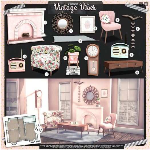 e.marie // Vintage Vibes (11) Wall Clock { rez }