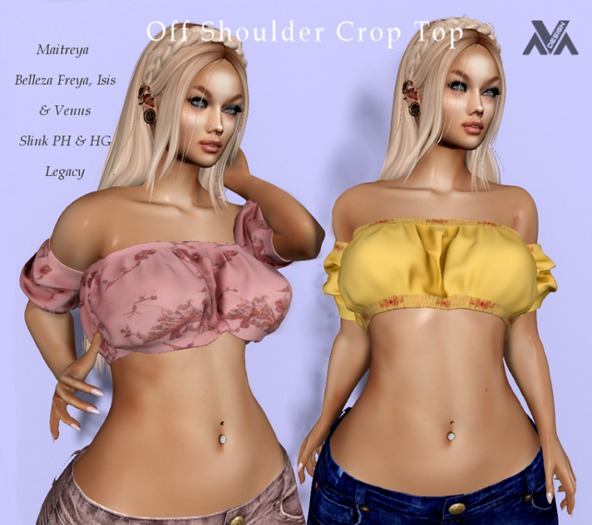 Off Shoulder Crop Top With Hud