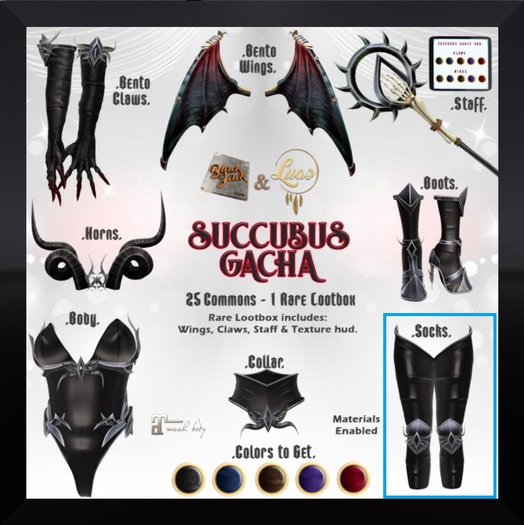 Luas x BJK Succubus Socks Blue