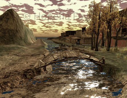 Second Life Marketplace - Oklahoma City Bridge Sunset Sepia Wild West Photo