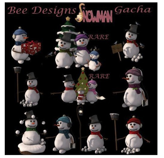 .:Bee Designs:.Snowman Gacha Snow family