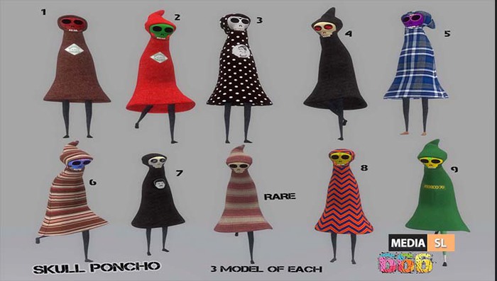 [666] Skull Poncho 1 RARE