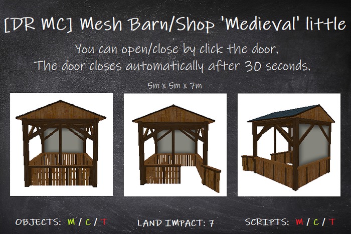 [DR MC] MP Mesh Barn/Shop 'Medieval' little 5x5x7m - 6 Li {M/C}