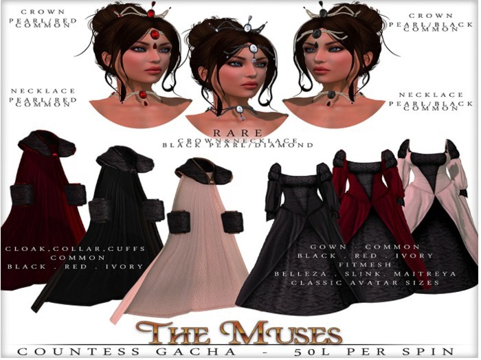The Muses - Countess- Crown/Necklace- Black Pearl/Diamond RARE
