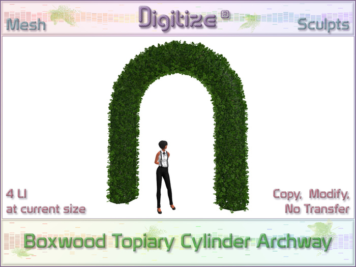 Digitize Boxwood Topiary Cylinder Archway