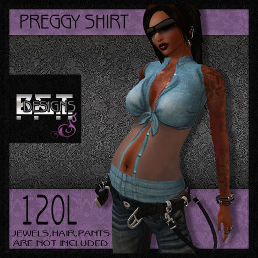 .Bijou ~ PreGGy shirt "blue-transpa" (50%sale)