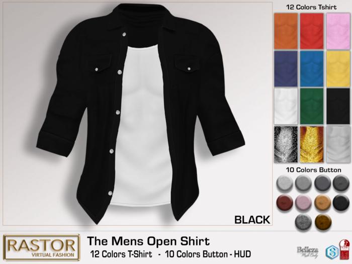 RASTOR The Men's Open Shirt BLACK