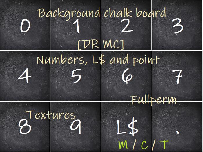 [DR MC] MP - Texturen Numbers / Zahlen 'Chalk board'
