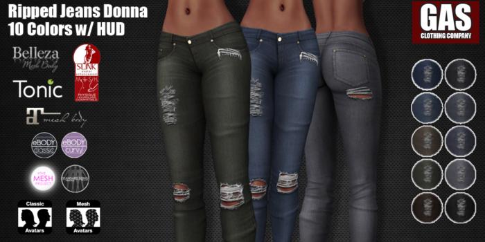 GAS [Ripped Jeans Donna - 10 Colors w/HUD FATPACK] Demo