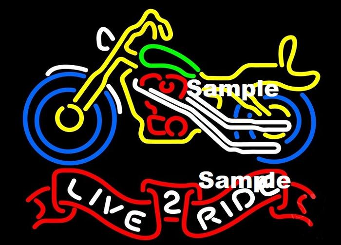 Live 2 Ride Neon Biker Sign CMT