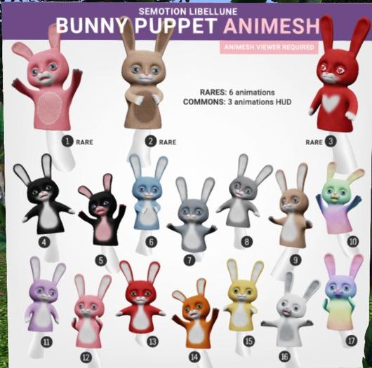 SEmotion Libellune Bunny Puppet Animesh #3 RARE