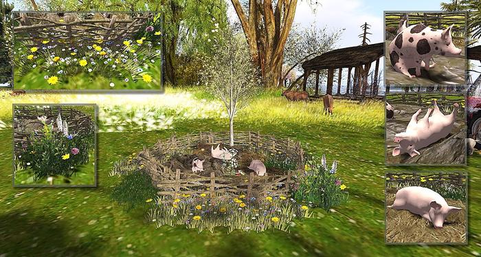 CJ Nature Garden Fence Plot with anim. Pigs 