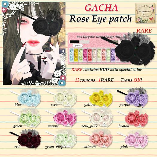 ***Ambrosia***{GACHA}Rose Eye patch[green]
