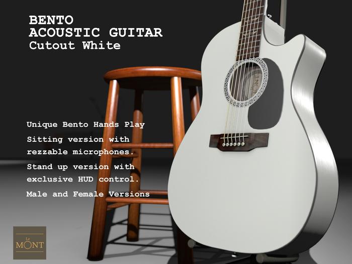 Le Mont - Cutout Acoustic Guitar White (boxed)
