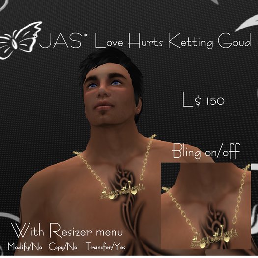 *JAS* Love Hurts Ketting Goud