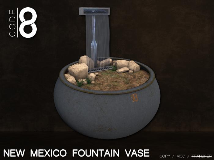 ::Code 8:: New Mexico Fountain vase