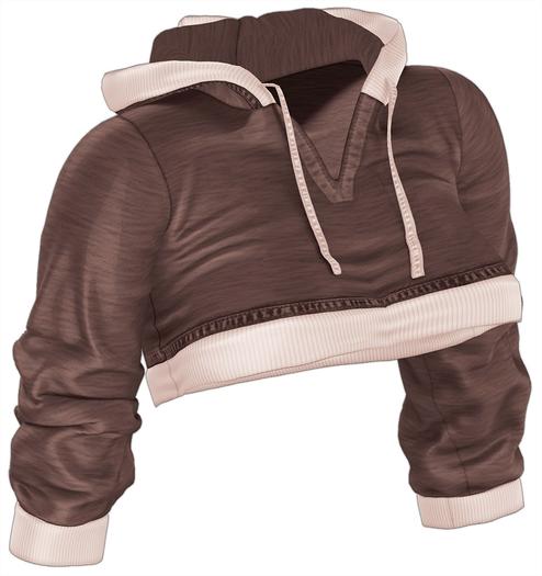 Kaithleen's Crop Hoodie - Brown