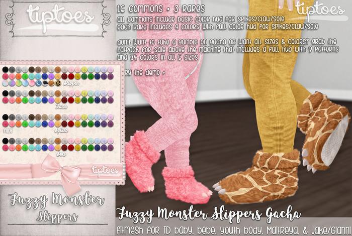 . tiptoes - Fuzzy Monster Slippers - FP