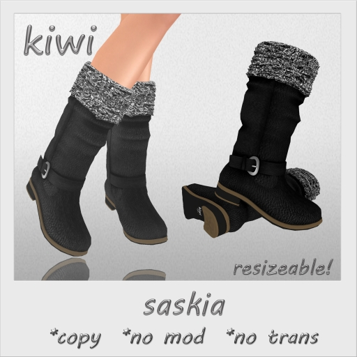KIWI SASKIA FUR BOOTS (BLACK)