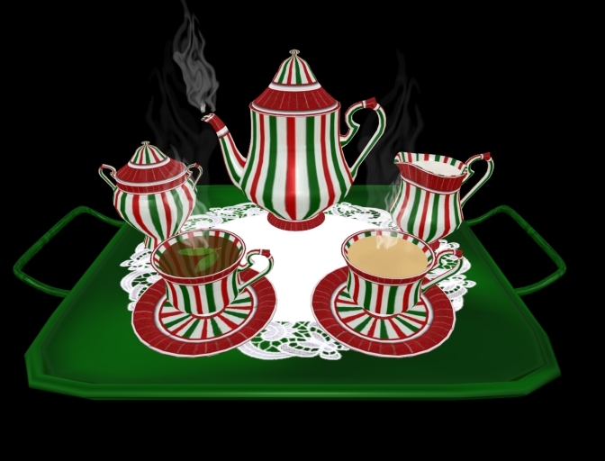 Divivity Christmas Peppermint Tea Set