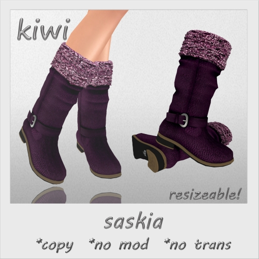 KIWI SASKIA FUR BOOTS (PURPLE)