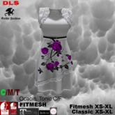Steampunk Dress white pink roses boxed