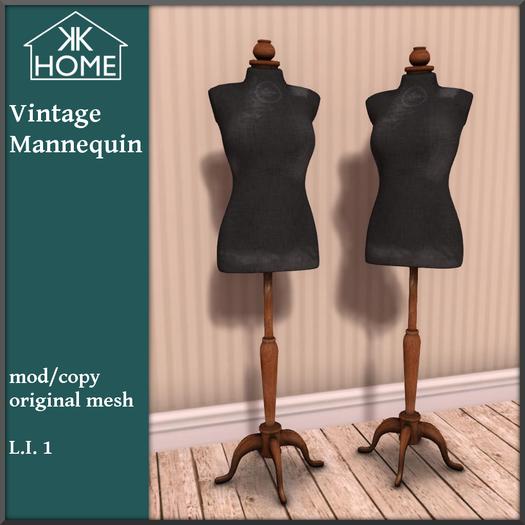 KK HOME - VINTAGE MANNEQUIN - BLACK (BOXED)