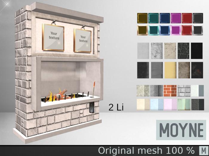 Moyne Fireplace   Light color set