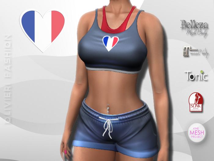 FRANCE - TANK TOP & SHORTS - Heart