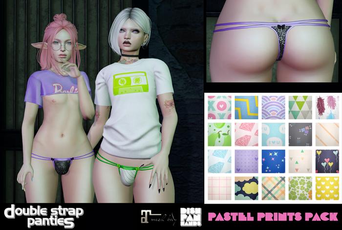 [DH] Double strap panties [maitreya w/bulge] - Pastel prints
