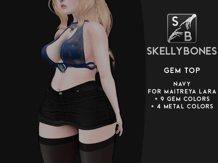 Skellybones -- Gem Top - Navy Box