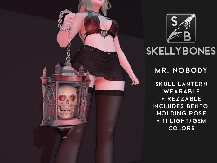 Skellybones -- Mr. Nobody Skull Lantern Box