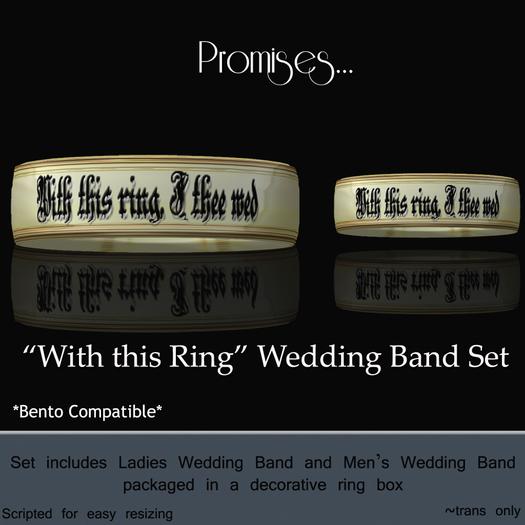 .:MDD:. "With this Ring" Wedding Bands-Gold *Boxed*