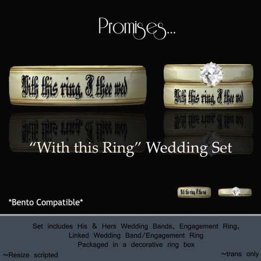 "With this Ring" Wedding Set-Gold
