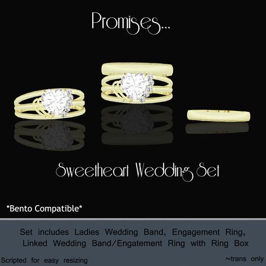 Sweetheart Female's Wedding Set-Gold 