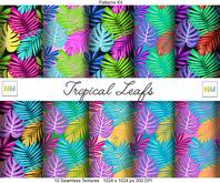 Tropical Leafs Patterns Kit 10 Seamless Textures NM