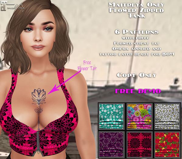 Maitreya, Flower Zipper Top -DEMO-