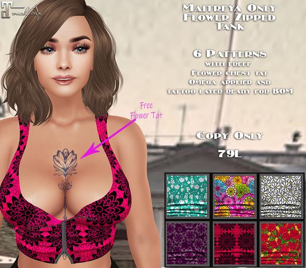 Maitreya, Flower Zipper Top
