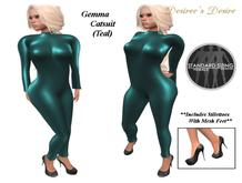 :::Desiree's Desire's Fashion-Gemma Catsuit-Teal:::