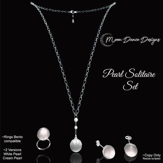 .:MDD:. Pearl Solitaire Set-Silver