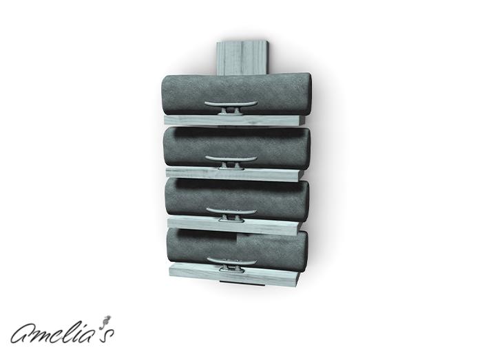 Amelia's Coastal Towel Rack (White/Grey) Boxed