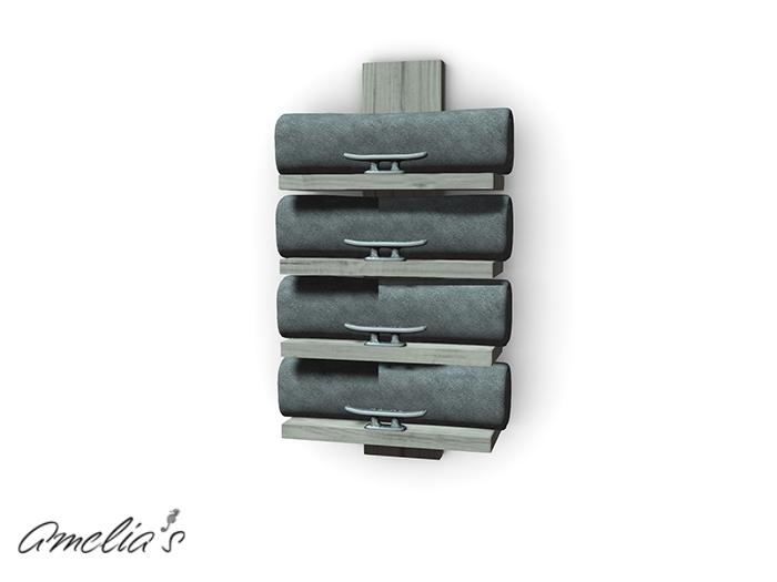 Amelia's Coastal Towel Rack (Tan/Grey) Boxed
