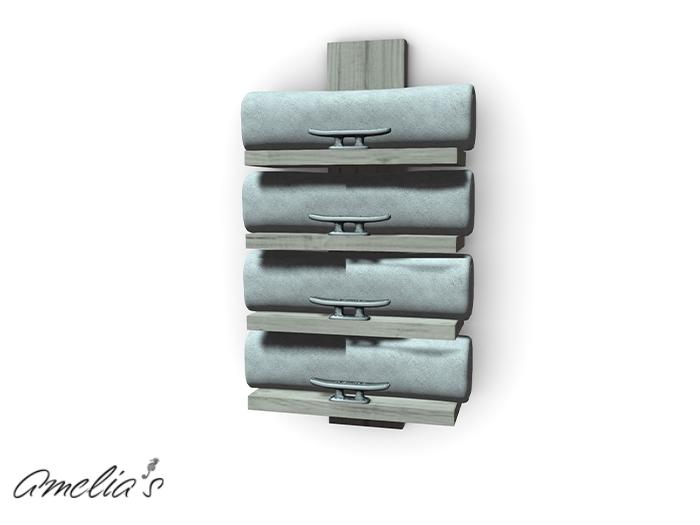 Amelia's Coastal Towel Rack (Tan/White) Boxed